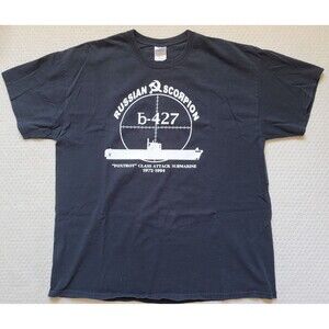 Russian Scorpion B-427 Black Queen Mary Long Beach Double Sided Souvenir Tee XL